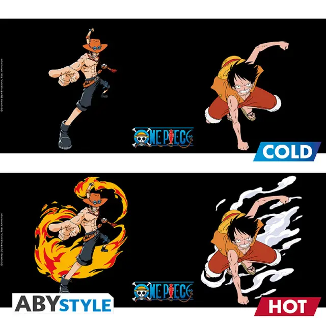 ONE PIECE - Mug Heat Change - 460 ml - Luffy + Ace 3