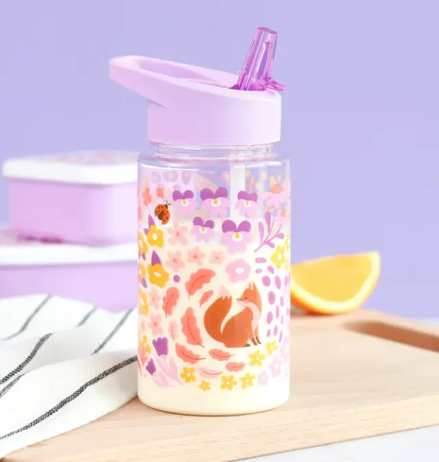 A Little Lovely Company: Παγούρι με Καλαμάκι 450ml Flower Garden DBFGMU92 2