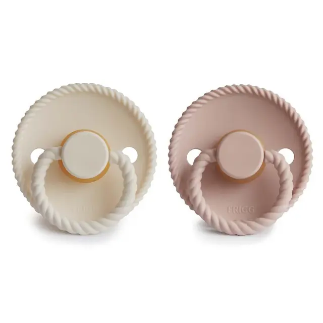 Σετ 2 Πιπίλες Latex FRIGG Rope Blush/Cream 0-6 Μηνών Baby Oliver 2
