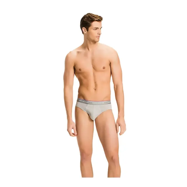Tommy Hilfiger Ανδρικό Σλιπ Stretch Brief - Τριπλό Πακέτο, Χρώμα Μαύρο/Λευκό/Γκρι 2