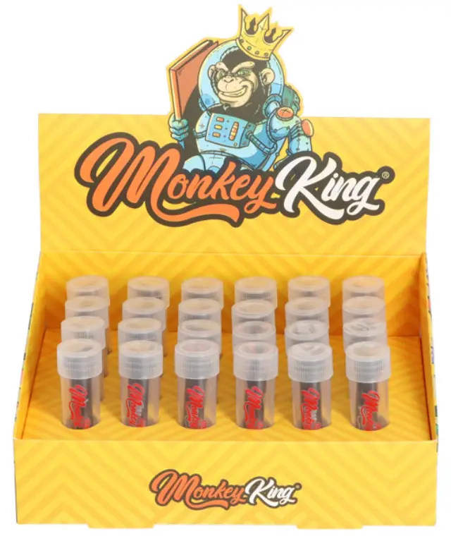 Monkey King Γυάλινη Τζιβάνα Regular 8mm με Πεπλατυσμένο Επιστόμιο - Μαύρη 2