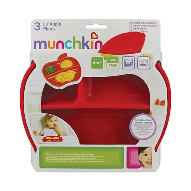 Munchkin Apple Plates Πιάτα σε Σχήμα Μήλου (6m+) 3τμχ 12102 2