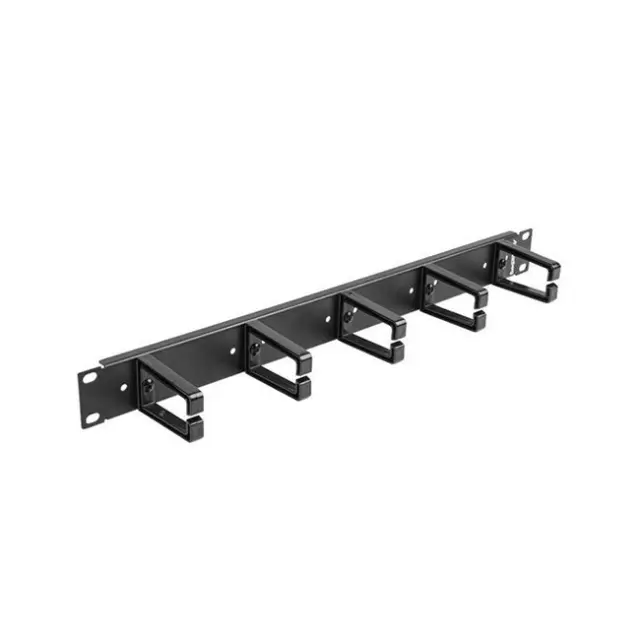 Lanberg 19" Cable Management Panel with 5 Plastic Holders 1U Type B Black (AK-1202-B)