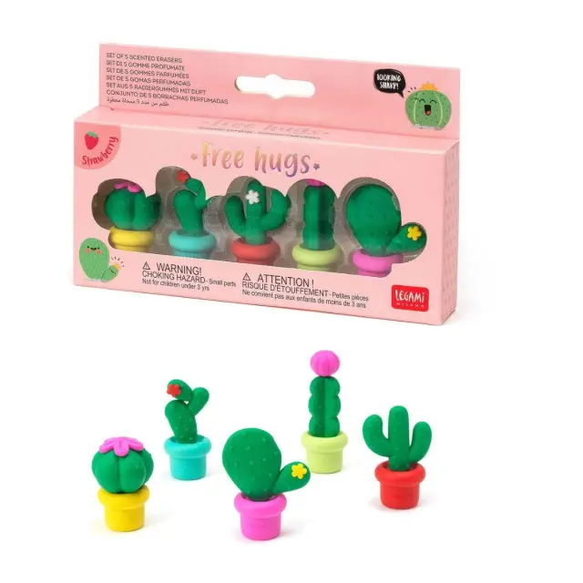 Legami® 5Pcs Σετ Γόμες Free Hugs- Cactus 2
