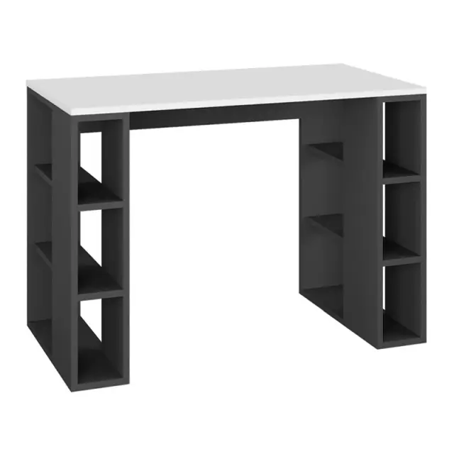 Γραφείο εργασίας Colmar Megapap χρώμα ανθρακί - λευκό 106x50x75εκ. 3