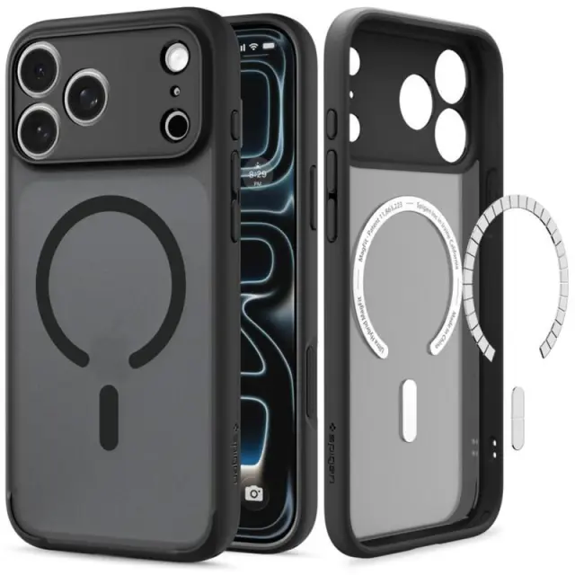 Θήκη TPU & PC Spigen Apple iPhone 18 Pro/ 17 Pro MagSafe Ultra Hybrid Frost Μαύρο N71868