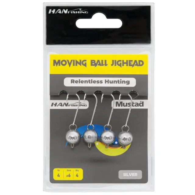 Moving Ball Jighead Silver SMB 6 – Αρθρωτή Μολυβοκεφαλή για Σιλικόνες - 4 ΤΜΧ - 2.5gr