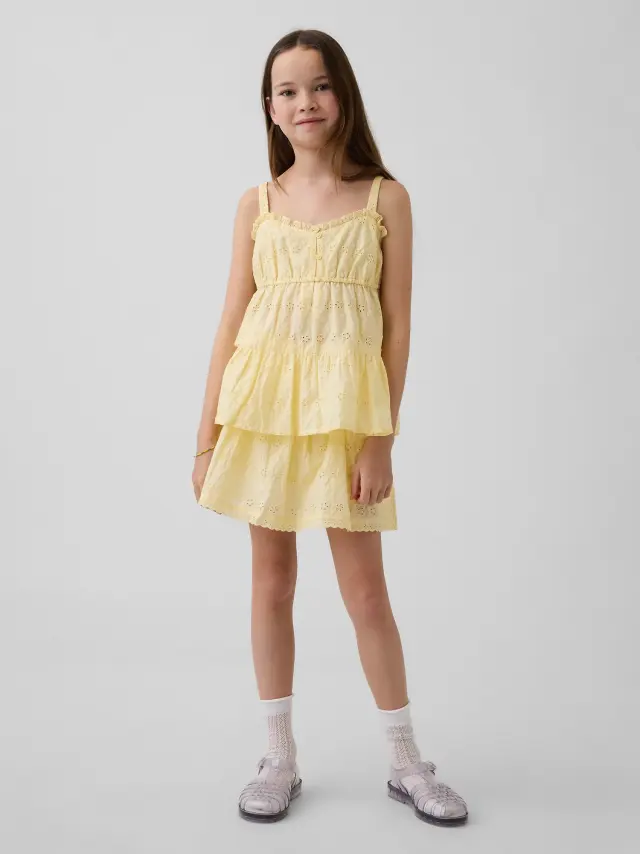 Παιδικό Eyelet Foldover Φούστα Σορτς Maize yellow