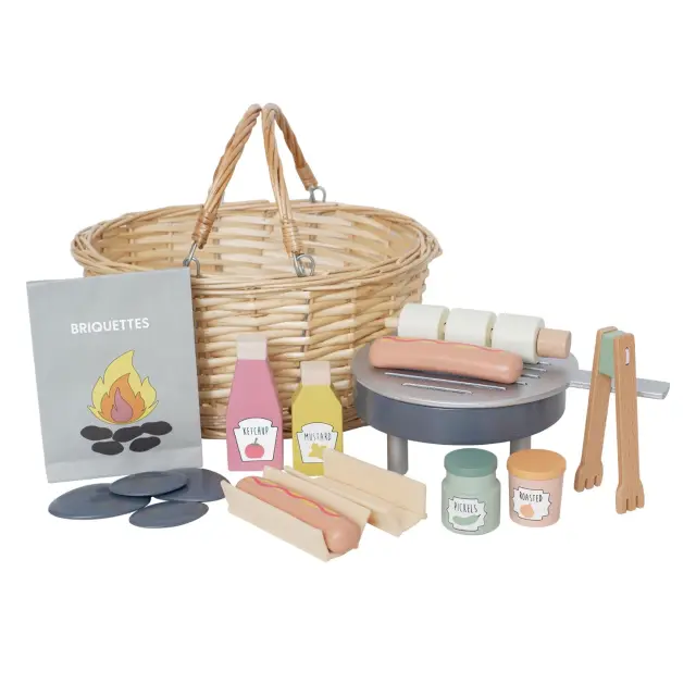 Jabadabado Καλάθι με 12 ξύλινα είδη για Μπάρμπεκιου (Bbq set)