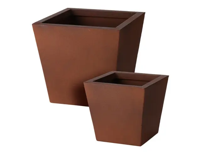 Σετ Μεταλλικά Κασπώ με διαστάσεις 20x20x18.7cm και 15.3x15.3x14.2cm - 2 τεμάχια - Rusty FZ1001020