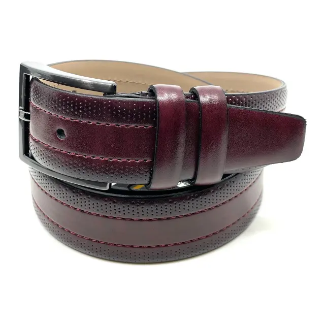 Μπορντό Ζώνη P.U. Leather με Γαζί 3,5 cm - 110cm