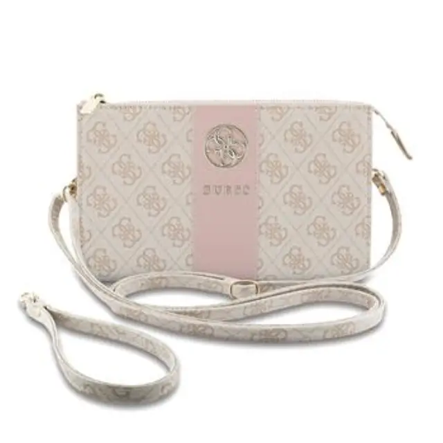 Guess PU 4G Stripe Metal Logo Handbag Pink