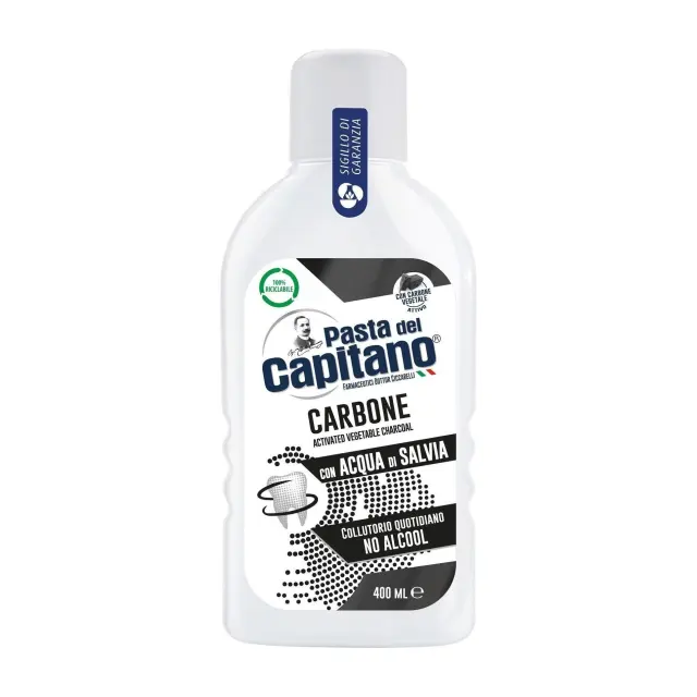 Pasta del Capitano Charcoal Ενεργός Άνθρακας Στοματικό Διάλυμα Καθημερινής Χρήσης, 400ml