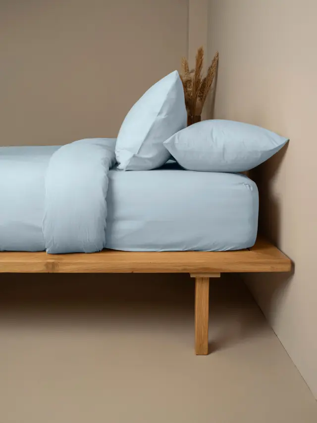 Σετ Σεντόνια Cotton Feelings 103 Light Blue Διπλό με λάστιχο (150x205+30) Sunshine