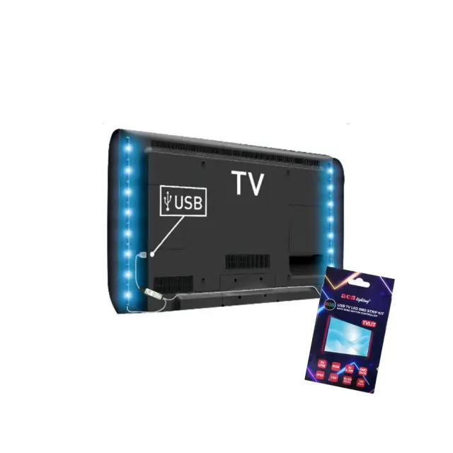 Aca Light USB TV ΛΩΡΙΔΑ LED SMD KIT 2X50CM 2X2.4W RGB IP65 ΜΕ ΣΥΡΜΑΤΟ ΕΛΕΓΚΤΗ ΚΟΥΜΠΙΟΥ