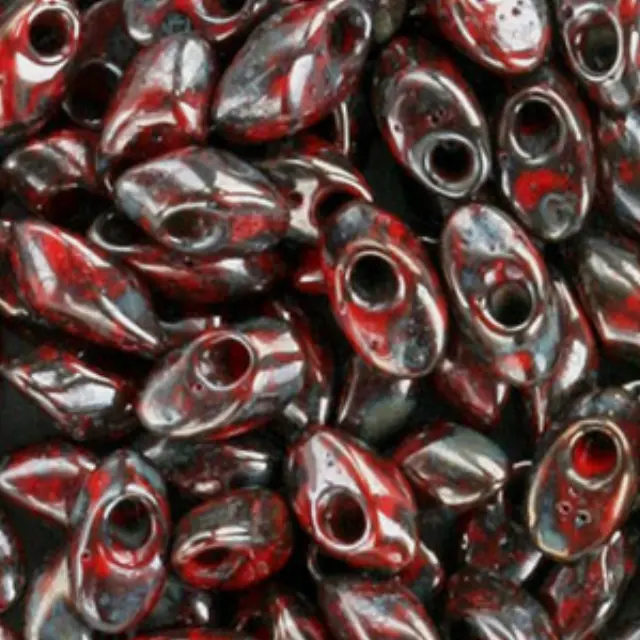 Χάντρα Miyuki Long Magatama 4x7mm - LMA-4513L - Picasso Opal Red Luster ~10gr