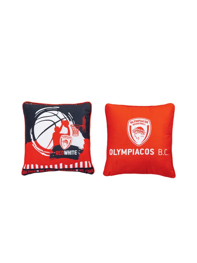 Διακοσμητική Μαξιλαροθήκη 43x43 Palamaiki Olympiacos Red 100% Πολυέστερ 2