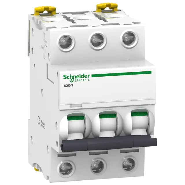 Miniature circuit-breaker, Acti9 iC60N, 3P, 16 A, D curve, 6000 A (IEC 60898-1), 10 kA (IEC 60947-2)
