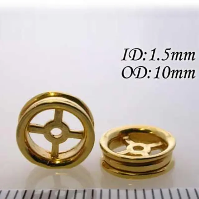 Χυτή Χάντρα Pewter - Tire Spacer 10x3mm - Gold Plated - 2τεμ