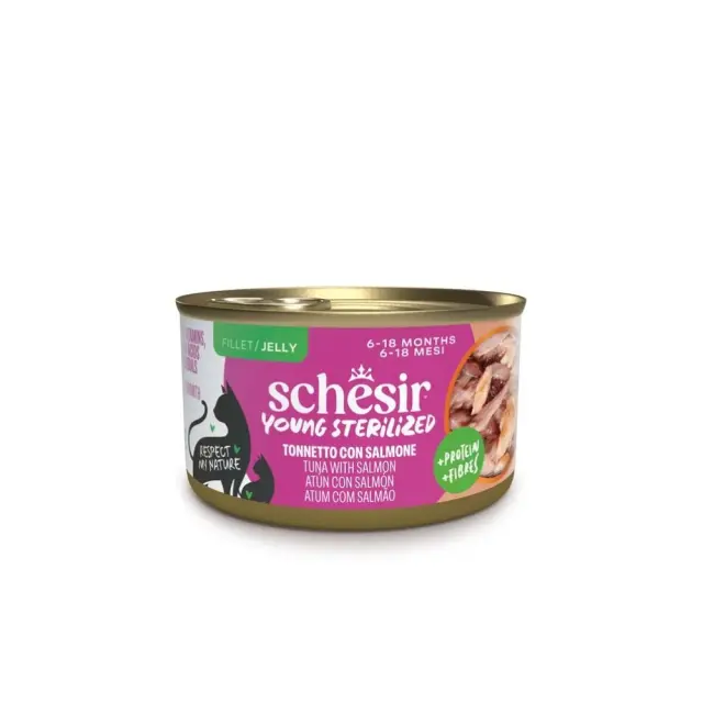 Υγρή Τροφή Schesir Cat Kitten Young & Sterilized Τόνος & Σολωμός - 85gr