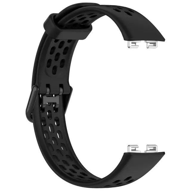 Ανταλλακτικό Λουράκι Σιλικόνης Breathable για Huawei Band 8/9- Black OEM 3