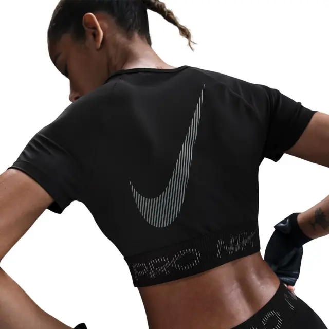 Nike Pro SS Dri-Fit Crop Top (HM6369-010) - Μαύρο 3