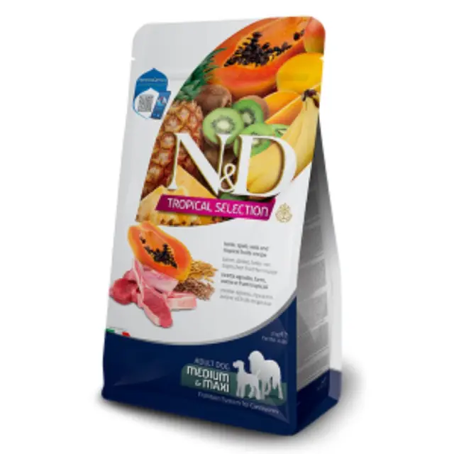N&D Dog Tropical fruits Lamb Spelt & Oats Adult Medium & Maxi 10kg