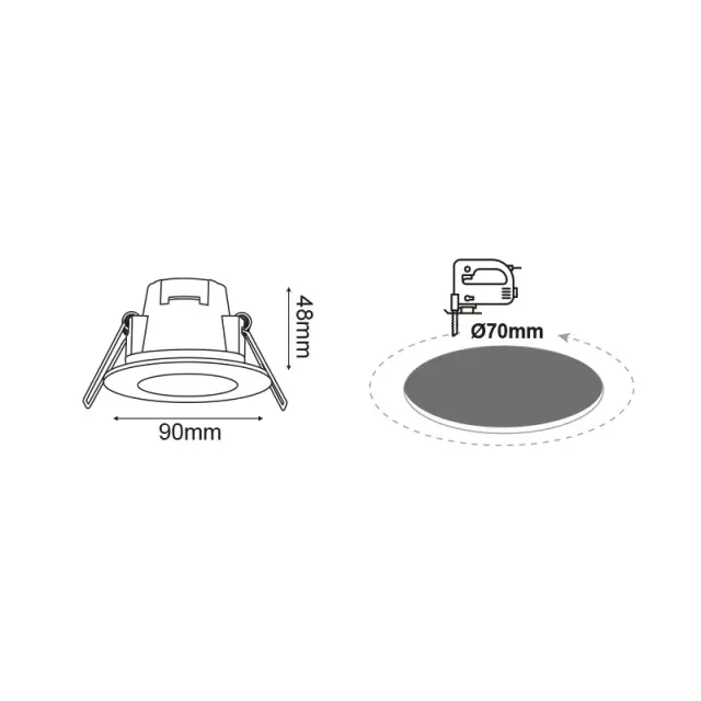LED ΣΠΟΤ ΛΕΥΚΟ ΣΤΡΟΓΓΥΛΟ 230V AC 5W 4.000K 410LM 120° IP65 Ra80 / VERA540RWN 2