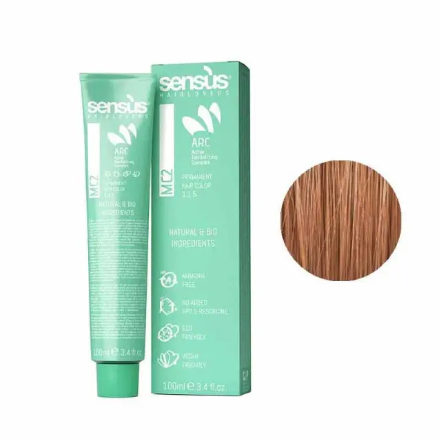 Sensus MC2 Permanent Hair Color 8.43 Golden Copper Light Blonde 100ml - (μόνιμη βαφή χωρίς αμμωνία χάλκινο ανοιχτό ξανθό ντορέ)
