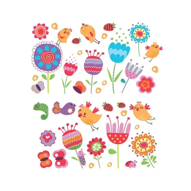 Διακοσμητικά Αυτοκόλλητα Τοίχου Ango Birds And Flowers 11214 2