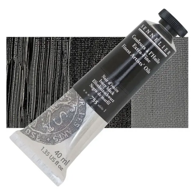 Sennelier Λάδι Finest Artists Oil 755 Ivory Black - 40ml
