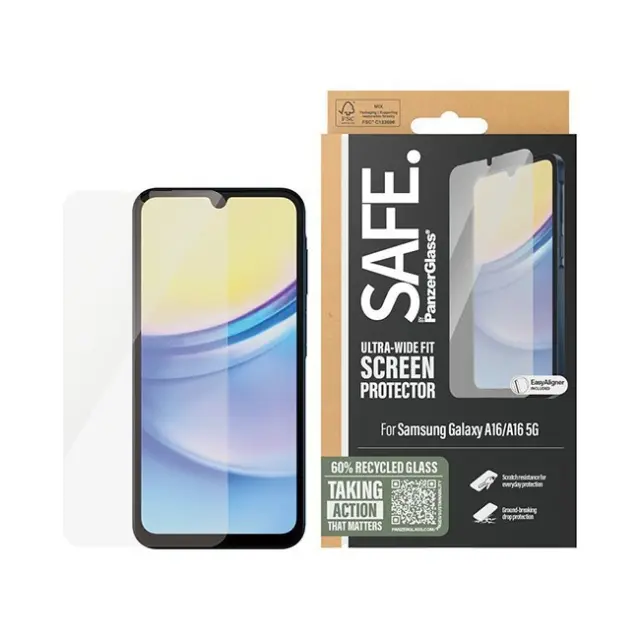 SAFE Screen Protector Samsung A16/A16 5G Ultra-Wide Fit