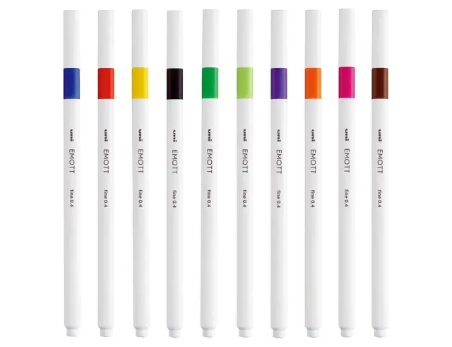 Μαρκαδόροι Σχεδίου Uni-Ball Essential Emott με πάχος μύτης 0.4mm - 10 τεμάχιαEMOTT 10P SET ESSENTIAL COLOURS 2
