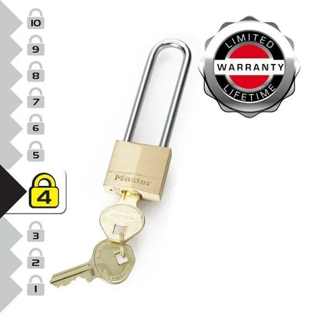 Master Lock 130EURDLJ - Λουκέτο συμπαγές μπρούτζινο 30mm μακρύλαιμο 64mm 2
