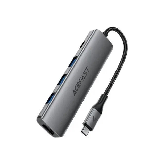 Acefast Docking Station J16 USB-C 5in1 HDMI 4K 60Hz PD 90W Gray