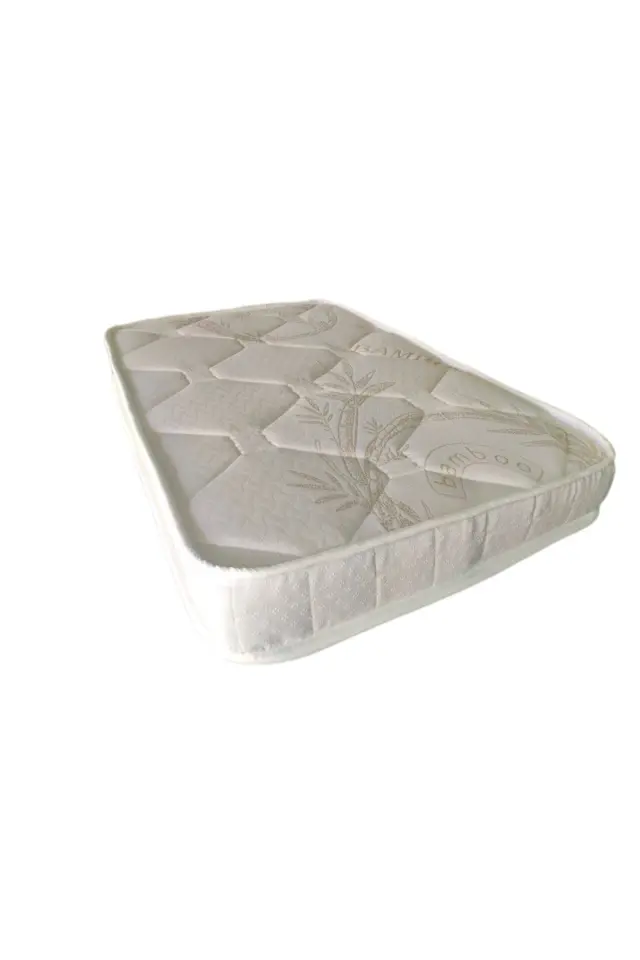 Stewehome Στρώμα από ύφασμα μπαμπού χωρίς ελατήρια για μονό κρεβάτι Λευκό En x Boy 200x100x15 cm