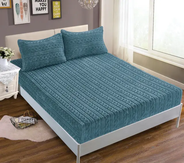 Σεντόνι fleece braid (160cm x 200cm ) ραφ - -