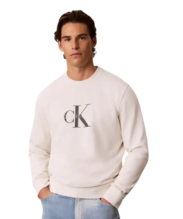 Calvin Klein - Ανδρική Μακρυμάνικη Φούτερ Non-Brushed LV04RG278G-YAS Εκρού