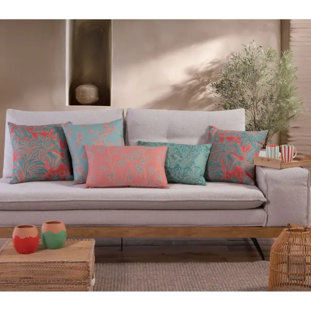 ΔΙΑΚΟΣΜΗΤΙΚΟ ΜΑΞΙΛΑΡΙ FLORIVA 45X45 NEF-NEF HOMEWARE, ΥΦΑΣΜΑ:100% BAMB-ΕΣΩΤ:100% ΠΟΛ - AQUA (039516) 2