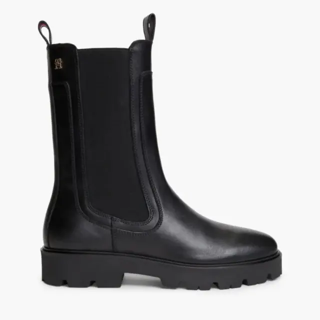 Γυναικεία Δερμάτινα Μποτάκια Tommy Hilfiger FW0FW09570-BDS Μαύρα Μαύρο - 36