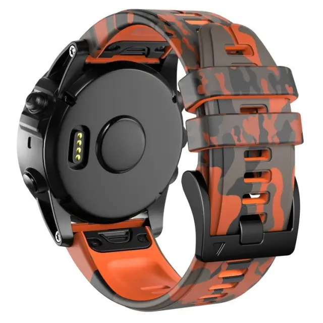 Camouflage Silicone Για Garmin Fenix 5/6/6 Pro/7/8/9 (47mm)- Πορτοκαλί OEM