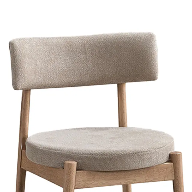 Καρέκλα Raudi pakoworld rubberwood σε φυσική-μπεζ απόχρωση 45.5x45.5x81εκ | Συσκευασία 2 τμχ 3