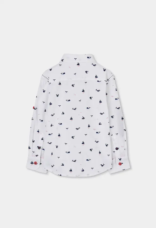Boboli Poplin πουκάμισο με τύπωμα για αγόρι 823070-9780 2