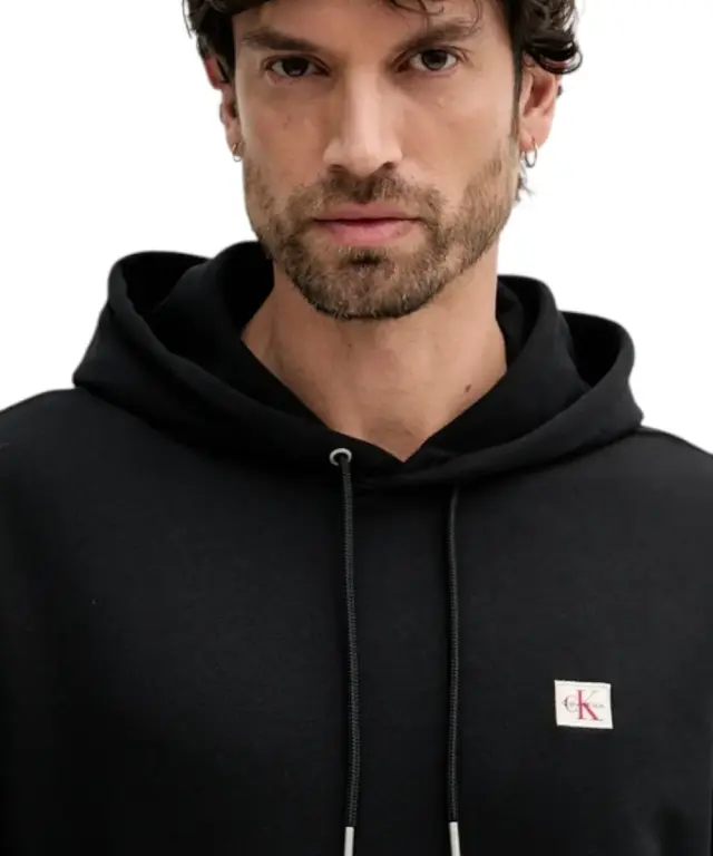 Calvin Klein - Φούτερ Cotton Terry Badge Hoodie LV04RC274G-UB1 Μαύρο 3