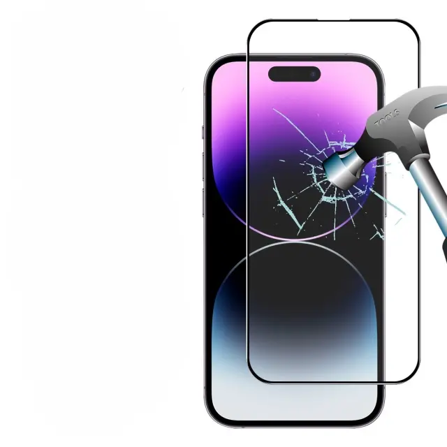 Full Cover Tempered Glass για iPhone 16 Plus-Black OEM