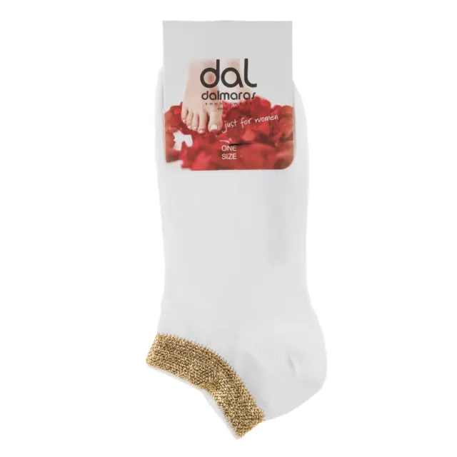 Γυναικεία τερλίκια με Lurex Dalmaras Socks 903 One Size Λευκό - Χρυσό