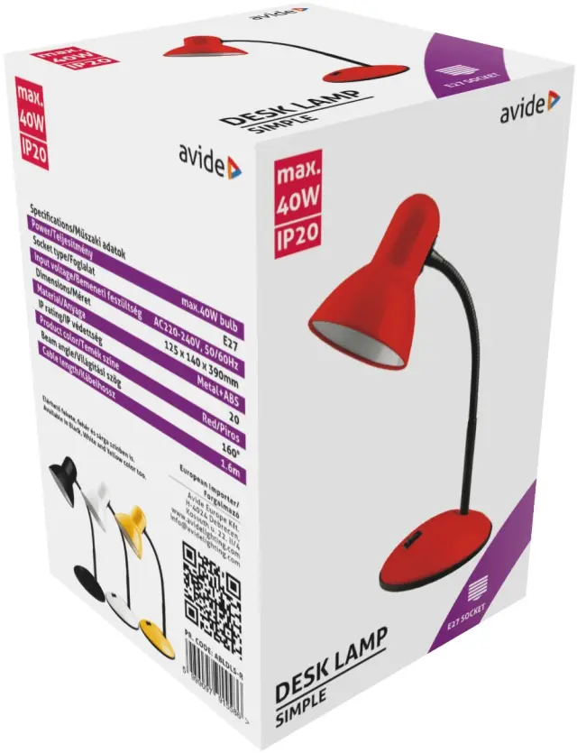 Avide Basic Φωτιστικό Γραφείου Simple Κόκκινο 15.001.0488 2