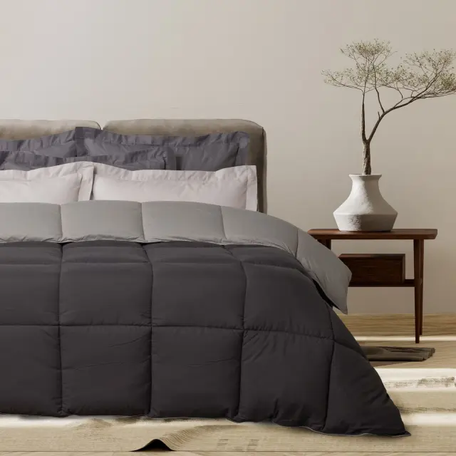 Πάπλωμα 160x220 Μονό Happy Das Home Micro 9693 Grey-Black 100% Microfiber