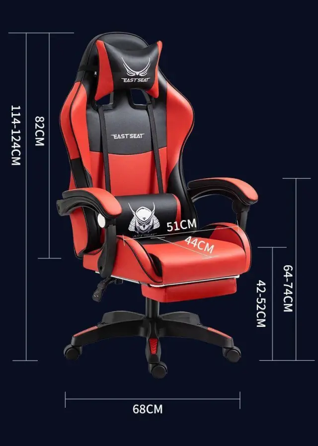 East Seat YT-727 Δερματίνης Μαύρο/Κόκκινο 3