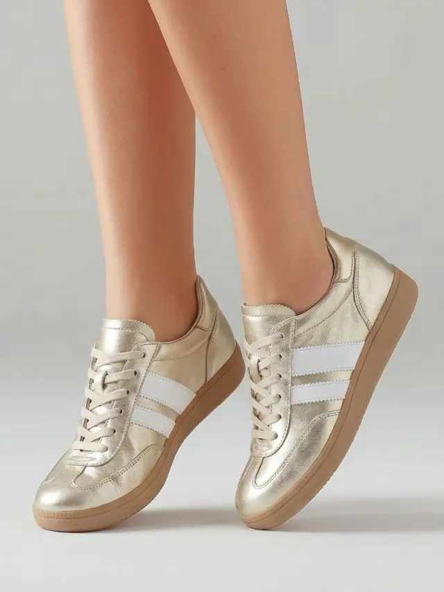 Imac Sneakers Γυναικείο δέρμα Χρυσό IMA/106780 PLATINO 2